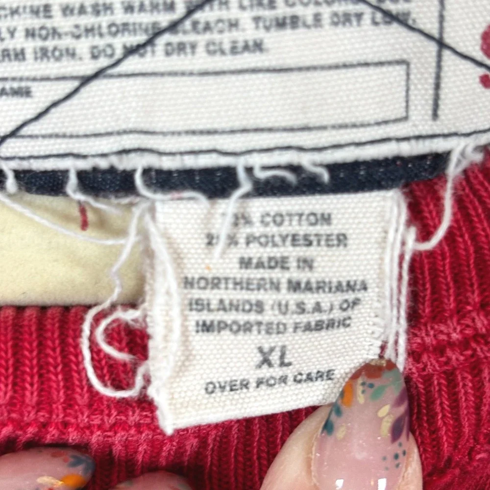VTG Abercrombie & Fitch Crewneck Sweatshirt Women's XL Red USA Y2K Collegiate - Picture 4 of 10